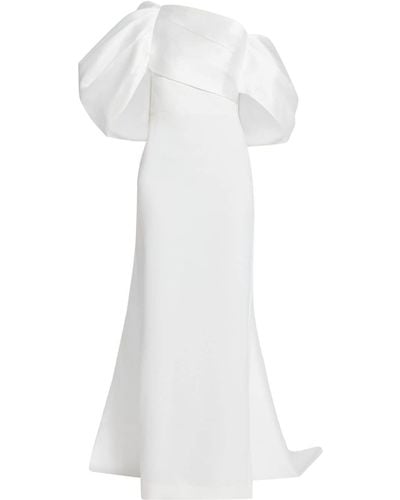 Solace London Raye Draped Gown - White