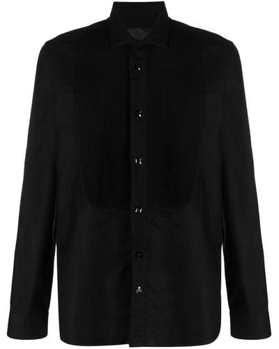 Philipp Plein Pleated-bib Detail Shirt - Black