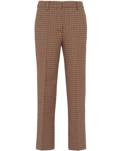 Prada Houndstooth Check Trousers - Brown