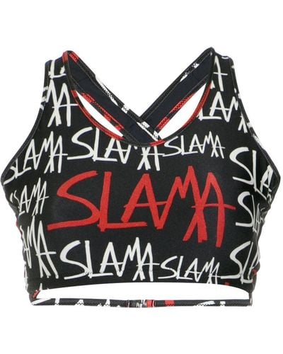 Amir Slama Logo-print Bikini Top - Black