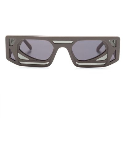 Kuboraum Mask T9 Sonnenbrille mit eckigem Gestell - Grau