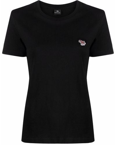 PS by Paul Smith Camiseta con logo de cebra bordado - Negro