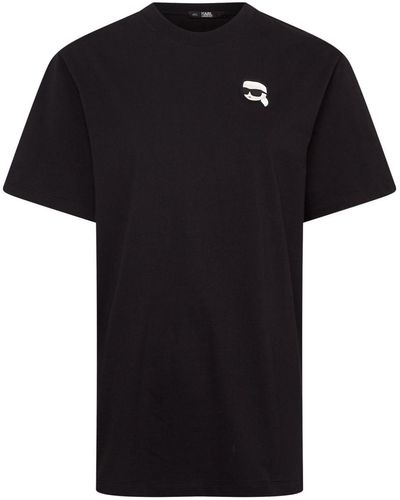 Karl Lagerfeld Ikonik 2.0 Organic-cotton T-shirt - Black
