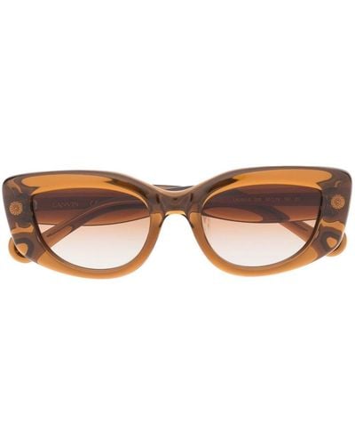 Lanvin Engraved-logo Tinted Sunglasses - Brown