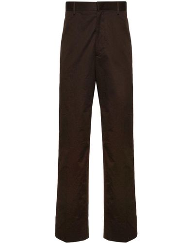 Tagliatore Concealed-Fastening Cotton-Blend Straight Pants - Black
