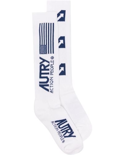 Autry Intarsia Sokken Met Logo - Wit