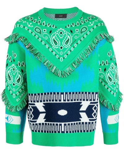 Alanui Pullover mit Bandana-Print - Grün