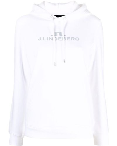 J.Lindeberg Alpha Hoodie mit Logo - Weiß