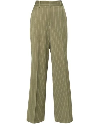 MSGM Pantalon droit à taille haute - Vert