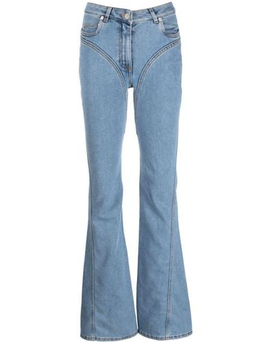 Mugler Seam-detail Flared Jeans - Blue
