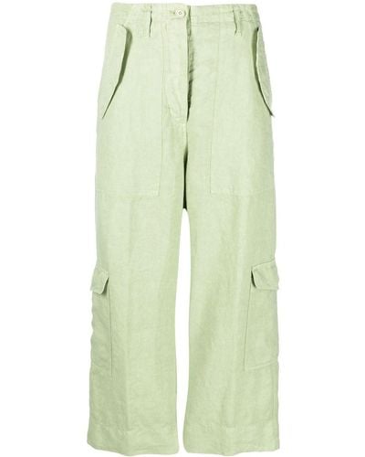 Aspesi Cropped Straight-leg Trousers - Green