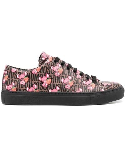 Moschino Logo-print Low-top Sneakers - Brown