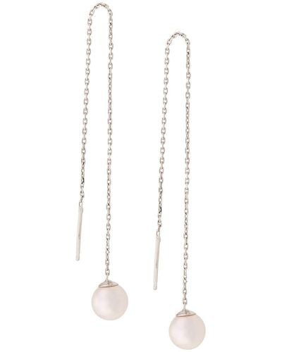 RedLine 18kt White Gold Sensuelle Akoya Pearl Chain Earrings - Metallic