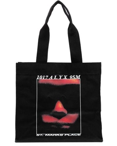 1017 ALYX 9SM Graphic-print Cotton Tote Bag - Black