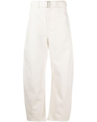 Lemaire Pantalon ample à taille ceinturée - Blanc