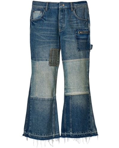 Marc Jacobs Patchwork Cropped Flared Jeans - Blue