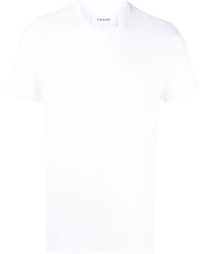 FRAME Plain Round-neck T-shirt - White