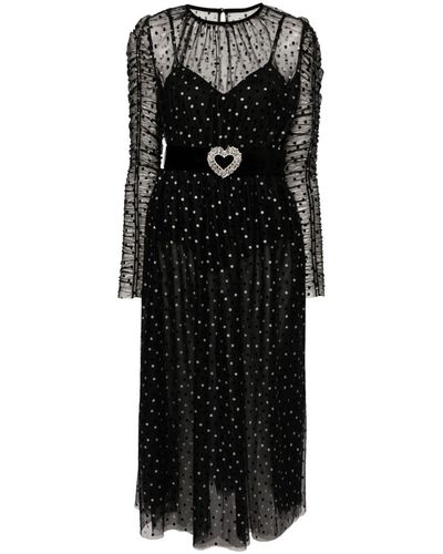 Rebecca Vallance Whitney Polka-dot Tulle Dress - Black
