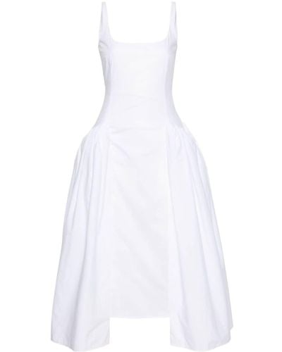 16Arlington Vezile Popeline-Kleid mit drapierten Einsätzen - Weiß