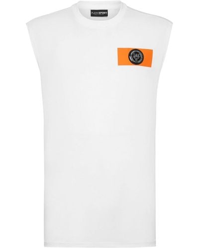 Philipp Plein Trägershirt mit Logo-Patch - Weiß