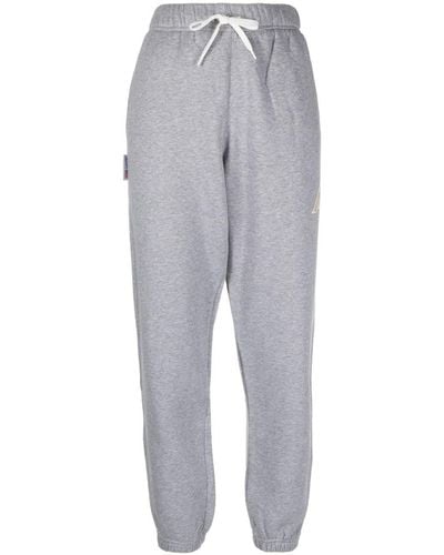 Autry Logo-embroidered Cotton Track Pants - Gray