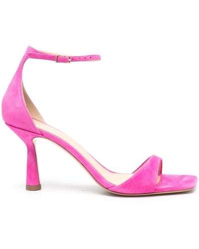 Giuliano Galiano 75mm Heel Suede Sandals - Pink