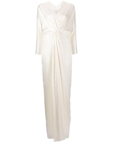 Michelle Mason Twist-detail Silk Gown - White