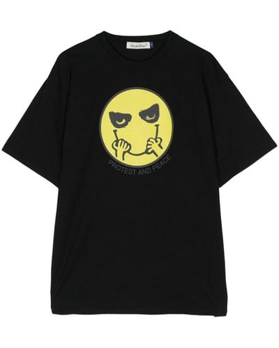 Undercover Smiley graphic-print cotton T-shirt - Schwarz