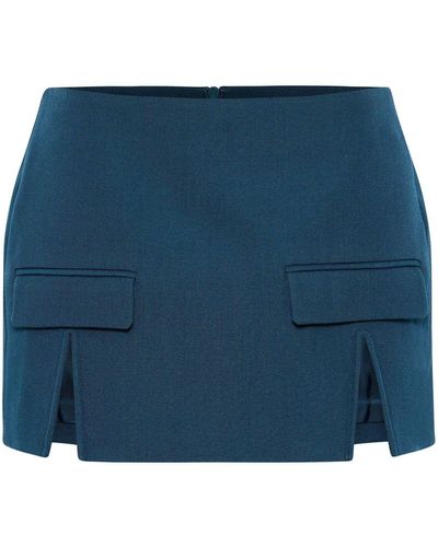 Dion Lee Split-hem Mini Skirt - Blue