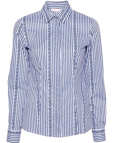 Liu Jo Striped Cotton Shirt - Blue