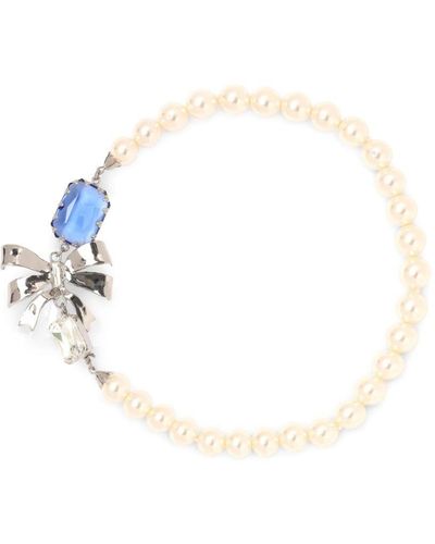 Alessandra Rich Single Pearl Halskette - Weiß
