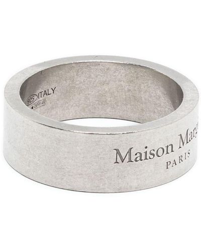 Maison Margiela Ring With Engraved Logo - White