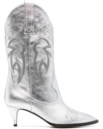 Moschino Jeans Laarzen Met Metallic-effect - Wit