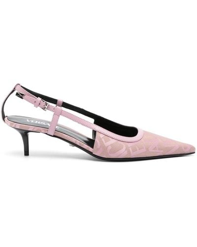 Versace Allover Kitten-Heel-Pumps 65mm - Pink