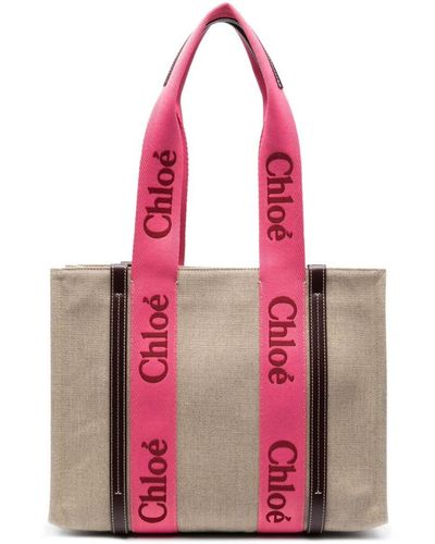Chloé Woody Medium Shopper - Roze