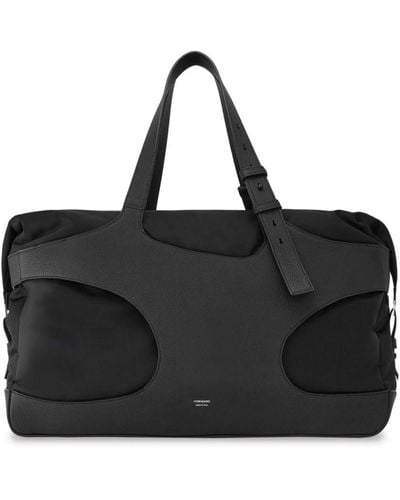 Ferragamo Cutout Leather Duffle Bag - Black