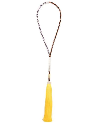 Alberta Ferretti Tassel Rope-chain Necklace - Yellow