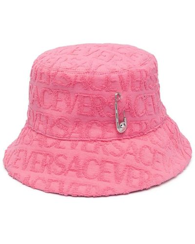 Versace Safety Pin Logo-embossed Bucket Hat - Pink
