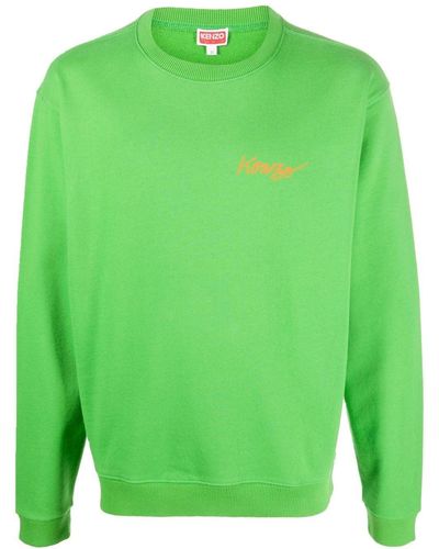 KENZO Seasonal Graphic Sweatshirt Green In Cotton