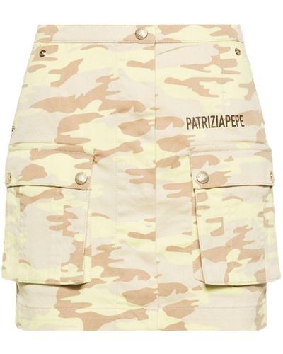 Patrizia Pepe Camouflage-print Cargo Skirt - Natural