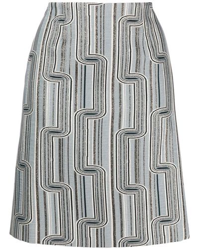 Paule Ka Graphic-print Jacquard Skirt - Grey