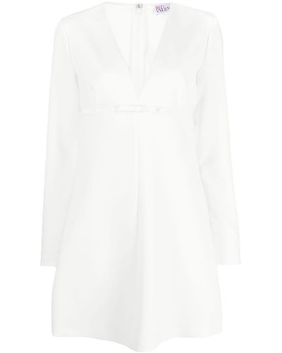 RED Valentino Robe courte à col v - Blanc