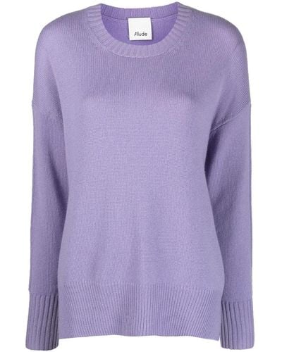Allude Drop-shoulder Cashmere Sweater - Purple