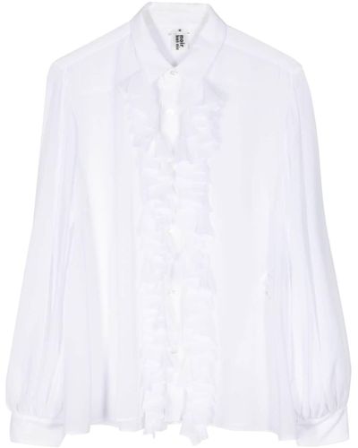Noir Kei Ninomiya Frill-detailing Shirt - White
