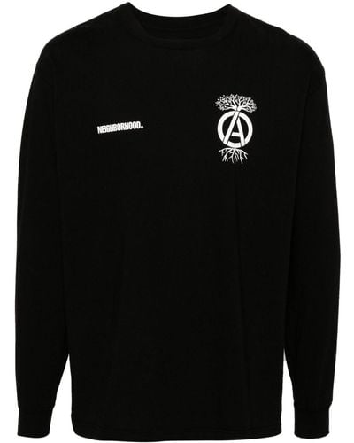 Neighborhood Logo-print Cotton Sweatshirt - Black