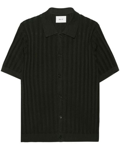 NN07 Nolan 6600 Knitted Shirt - Black