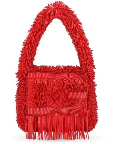 Dolce & Gabbana Sac à main à logo brodé - Rouge