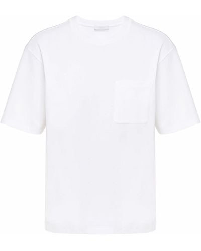 Prada T-Shirt mit Brusttasche - Weiß