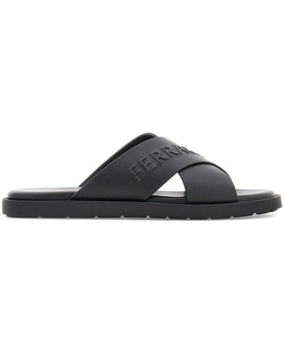 Ferragamo Crossover-strap leather sandals - Nero