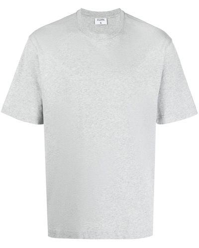 Filippa K Camiseta con cuello redondo y manga corta - Blanco